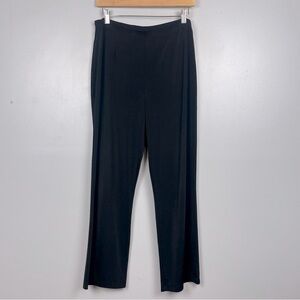 Chico’s Easywear black slinky knit elastic waist pull on pants, large short.